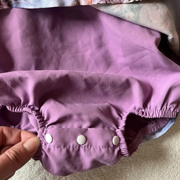 Toddler romper, rich purple and Easter bunny design. 2/3T - Picture 4 of 10